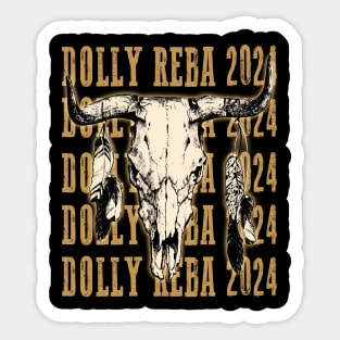 Dolly & Reba '24: Stylish Tee Supporting Two Country Icons Sticker